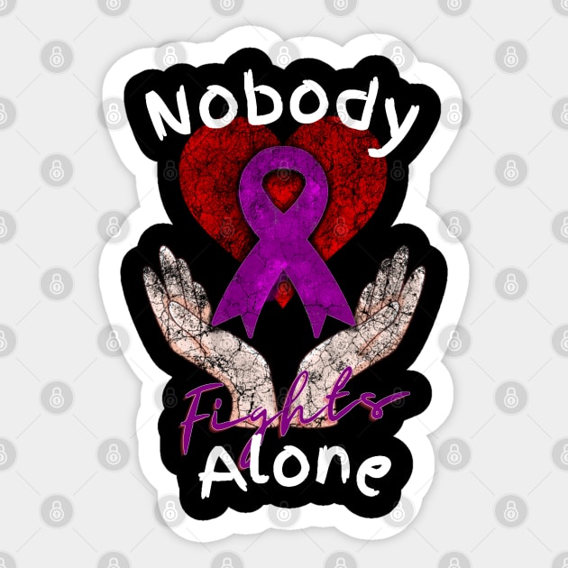 Nobody Fights Alone AAlzheimer's Support Sticker by chiinta